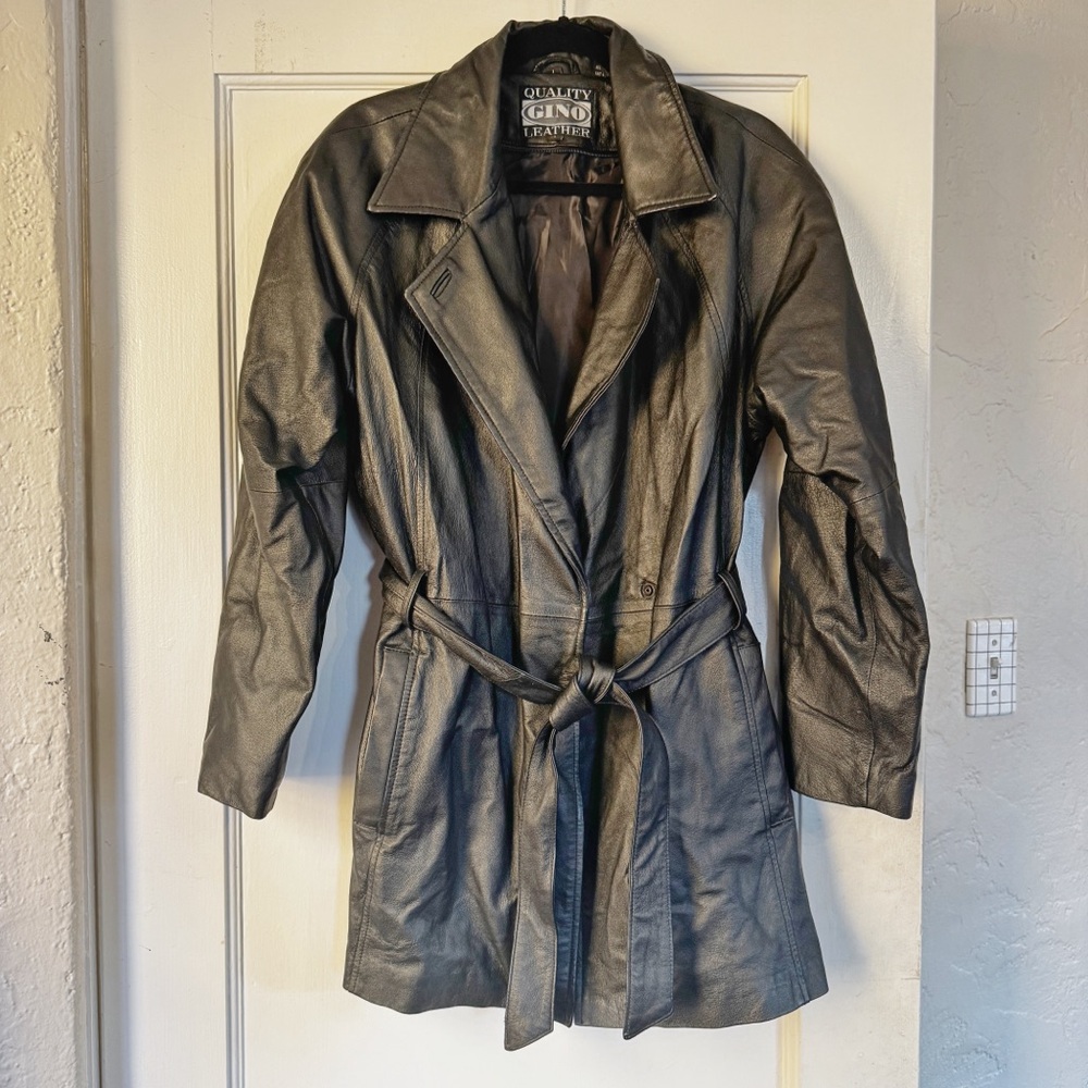 Women's Black Leather Coat